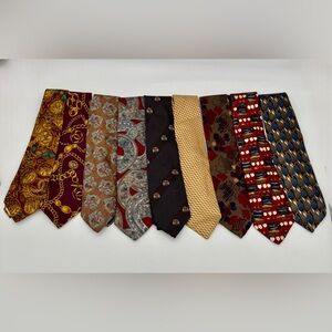Lot Of 9 Luxury Designer Silk Ties Chanel Fendi Balmain Zegna Canali
